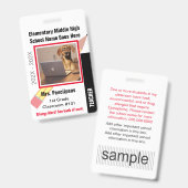 Aangepast schoolonderwijzers Personeelsidentificat Badge (Front & Back)