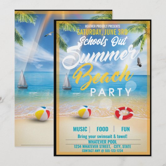 Aangepast schoolverlaters zomerreces kaart (Voorkant / Achterkant)