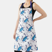 Aangepast Schort met Origineel Blauw Krab Design (Insitu)