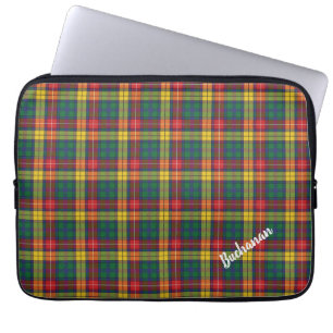 Aangepast Schots geruit Clan Buchanan Gepersonalis Laptop Sleeve