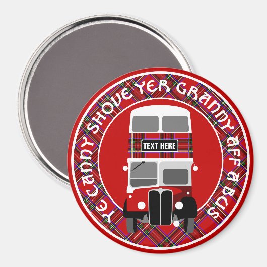 Aangepast Schots Tartanbus Magnet aanpassen (Voorkant / Achterkant)