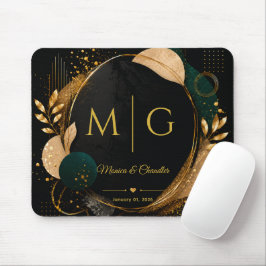 Aangepast schrift op luxe zwart gouden abstract ka muismat