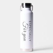 Aangepast schrift wit waterfles met eigen tekst (Voorkant)