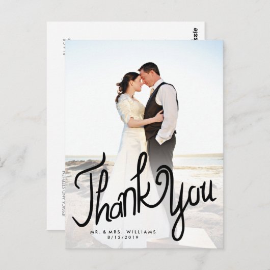 Aangepast schrijven voor schrijfbewerking - Dank u Briefkaart (Voorkant / Achterkant)