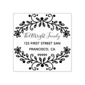 Aangepast script Achternaam Retouradres Rubber S Rubberstempel (Afrduk)