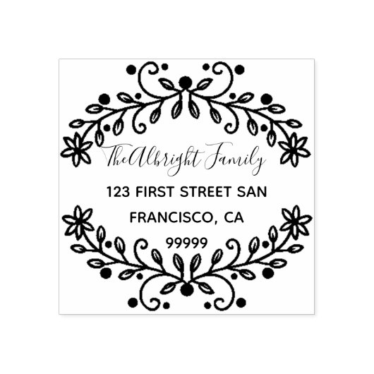 Aangepast script Achternaam Retouradres Rubber S Rubberstempel (Afrduk)