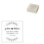 Aangepast script Bruiloft Paar Retouradres Rubberstempel (Gestempeld)
