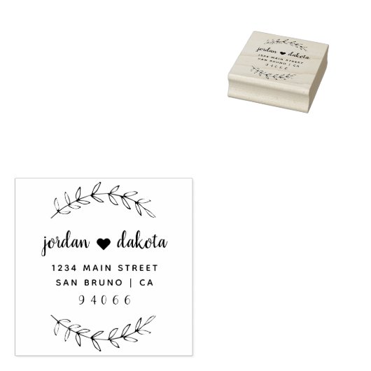 Aangepast script Bruiloft Paar Retouradres Rubberstempel (Gestempeld)