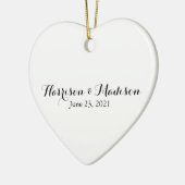 Aangepast script Couple Name Date Wedding Keramisch Ornament (Links)
