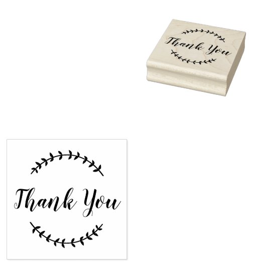 Aangepast script dank u  decor dankbaarheid rubberstempel (Gestempeld)