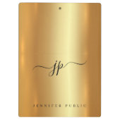 Aangepast script elegant tekst monogram luxe goud klembord (Achterkant)