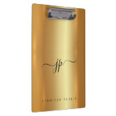 Aangepast script elegant tekst monogram luxe goud klembord (Rechts)