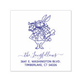 Aangepast script Familienaam Konijn Retouradres Zelfinktende Stempel (Design)