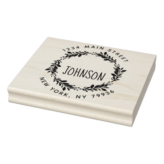 Aangepast script Familienaam Ronde retour Adres RU Rubberstempel (Stempel)