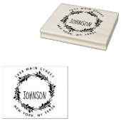 Aangepast script Familienaam Ronde retour Adres RU Rubberstempel (Gestempeld)