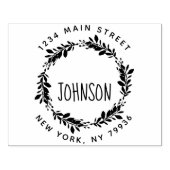 Aangepast script Familienaam Ronde retour Adres RU Rubberstempel (Afrduk)
