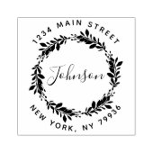 Aangepast script Familienaam Ronde retour Adres RU Rubberstempel (Afrduk)