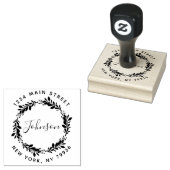 Aangepast script Familienaam Ronde retour Adres RU Rubberstempel (Gestempeld)