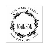 Aangepast script Familienaam Ronde retour Adres RU Zelfinktende Stempel (Design)