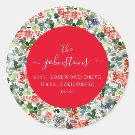 Aangepast script Familienaam Vakantie Retouradres Ronde Sticker (Voorkant)