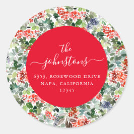 Aangepast script Familienaam Vakantie Retouradres Ronde Sticker