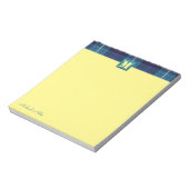 Aangepast script gegoten tartan leder Monogram gee Notitieblok (Linkerzijde)