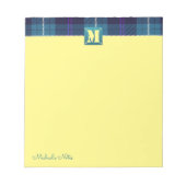 Aangepast script gegoten tartan leder Monogram gee Notitieblok (Voorkant)