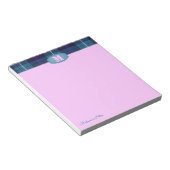 Aangepast script geplakt Tartan Jeans Monogram Roz Notitieblok (Schuin)