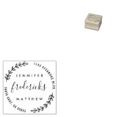 Aangepast script getrouwd koppel retour adres rubberstempel (Gestempeld)