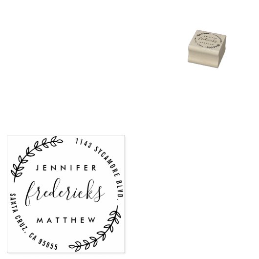 Aangepast script getrouwd koppel retour adres rubberstempel (Gestempeld)