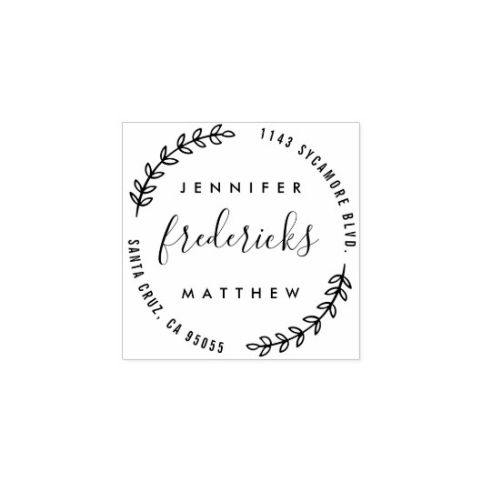 Aangepast script getrouwd koppel retour adres rubberstempel (Afrduk)