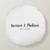 Aangepast script koppel namen bruiloft rond kussen (Achterkant)