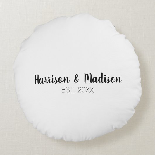 Aangepast script koppel namen bruiloft rond kussen (Achterkant)