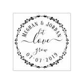 Aangepast script & krans Laat liefde groeien bruil Rubberstempel (Afrduk)