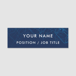 Aangepast script Modern Blauw Tech Professioneel Naamplaatje