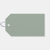 Aangepast script Modern Dusty Sage Weddenschap Bed Cadeaulabel (Achterkant Horizontaal)