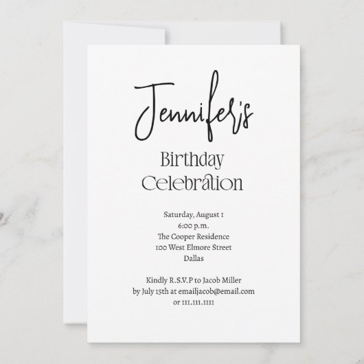 Aangepast Script Moderne foto Verjaardagsfeestje Kaart (Achterkant)