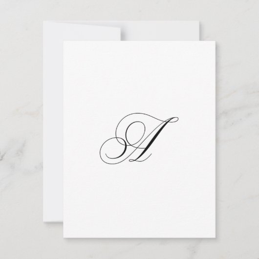 Aangepast script monogram "A" Notitiekaartje (Voorkant)
