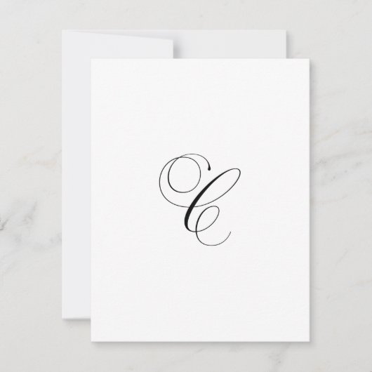 Aangepast script monogram "C" Notitiekaartje (Voorkant)