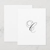 Aangepast script monogram "C" Notitiekaartje (Voorkant / Achterkant)