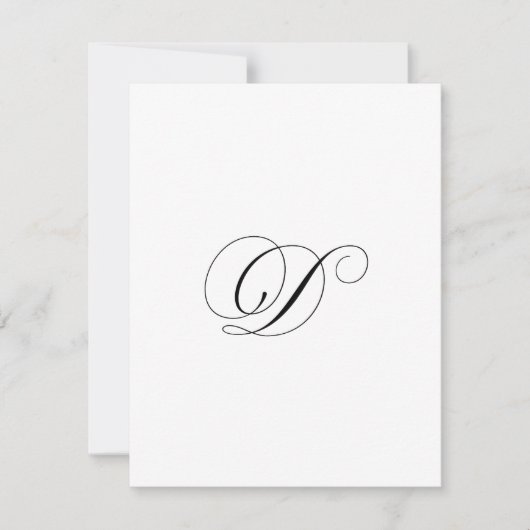 Aangepast script monogram "D" Notitiekaartje (Voorkant)