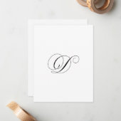 Aangepast script monogram "D" Notitiekaartje (Voorkant / Achterkant in situ)
