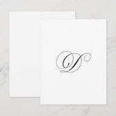 Aangepast script monogram "D" Notitiekaartje (Voorkant / Achterkant)