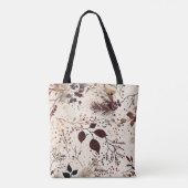 Aangepast Script Monogram Herfst Blauw Blauw Roze Tote Bag (Achterkant)