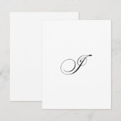 Aangepast script monogram "I" Notitiekaartje (Voorkant / Achterkant)