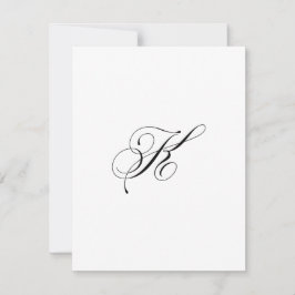 Aangepast script monogram "K" Notitiekaartje