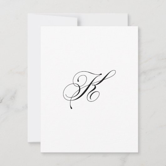 Aangepast script monogram "K" Notitiekaartje (Voorkant)