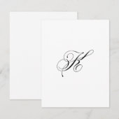 Aangepast script monogram "K" Notitiekaartje (Voorkant / Achterkant)