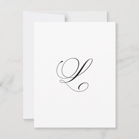 Aangepast script monogram "L" Notitiekaartje (Voorkant)