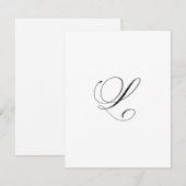 Aangepast script monogram "L" Notitiekaartje (Voorkant / Achterkant)